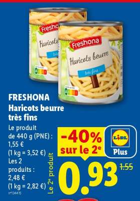 FRESHONA Haricots beurre très fins