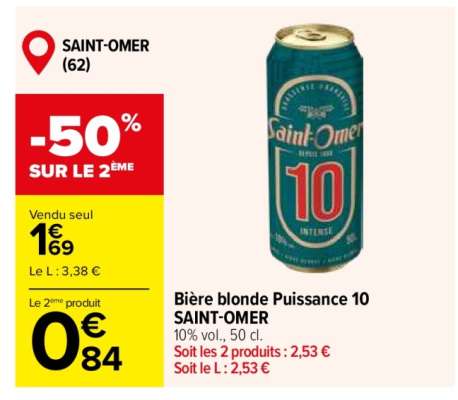 BIÈRE BLONDE PUISSANCE 10 SAINT-OMER