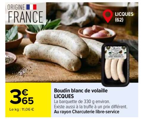 Boudin blanc de volaille LICQUES