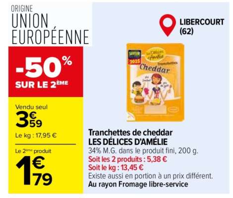 Tranchettes de cheddar LES DÉLICES D’AMÉLIE