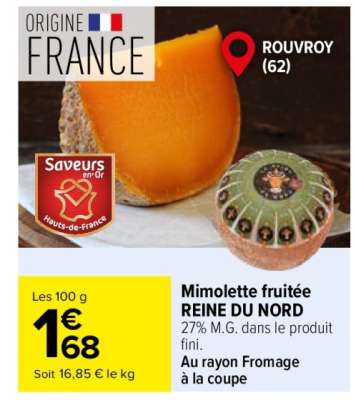 MIMOLETTE FRUITÉE REINE DU NORD