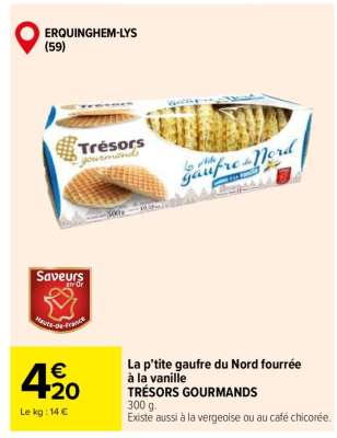 La p’tite gaufre du Nord fourrée à la vanille