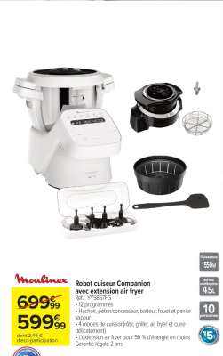 Robot cuiseur Companion avec extension air fryer