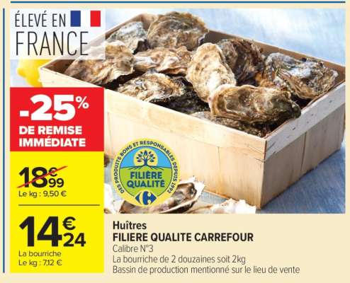 Huîtres FILIERE QUALITE CARREFOUR