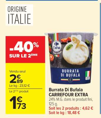Burrata Di Bufala CARREFOUR EXTRA