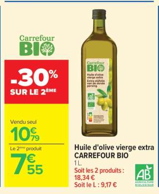 Huile d'olive vierge extra CARREFOUR BIO