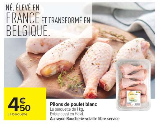 Pilons de poulet blanc