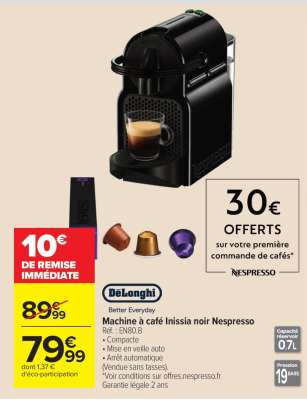 Machine à café Inissia noir Nespresso