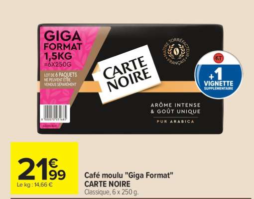 Café moulu «Giga Format» CARTE NOIRE
