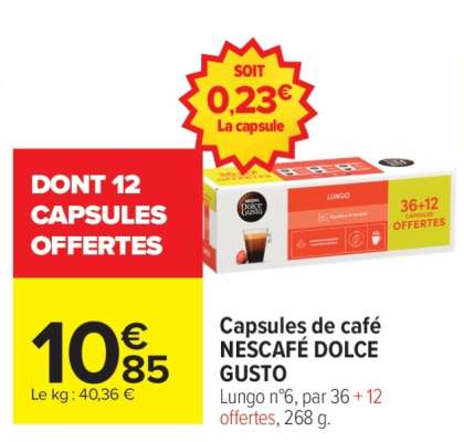 CAPSULES DE CAFÉ "NESCAFÉ DOLCE GUSTO"