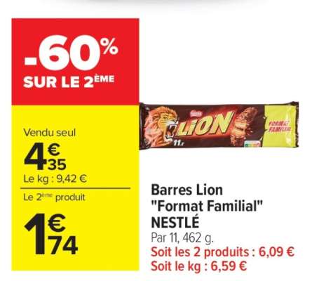 Barres Lion "Format Familial" NESTLÉ