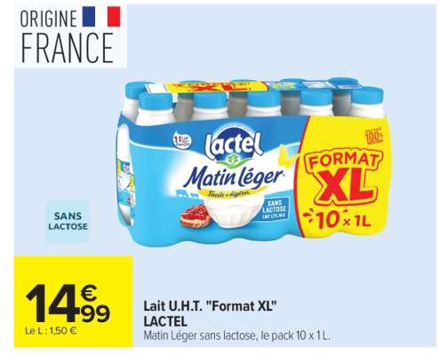 Lait U.H.T. "Format XL" LACTEL