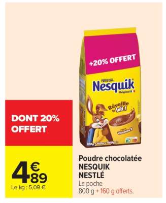 POUDRE CHOCOLATÉE NESQUIK NESTLÉ