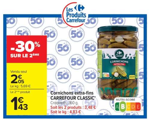 Cornichons Extra-Fins Carrefour Classic