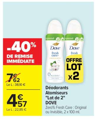 Déodorants Atomiseurs "Lot de 2" DOVE