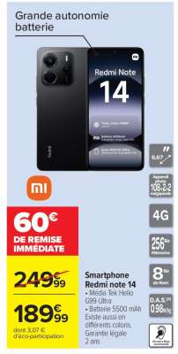 Smartphone redmi note 14