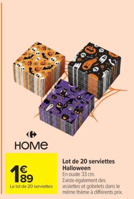 Lot de 20 serviettes Halloween