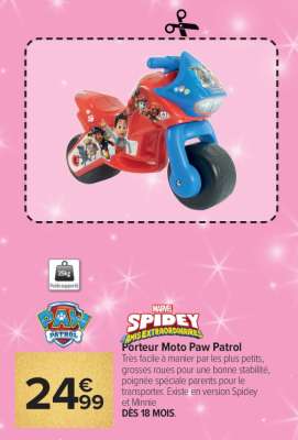 Porteur Moto Paw Patrol