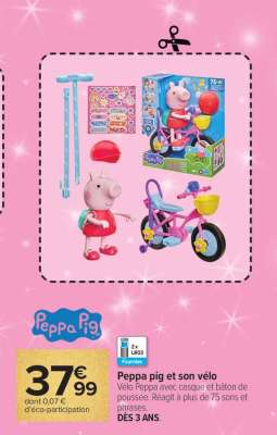 Peppa pig et son vélo
