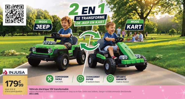 Véhicule électrique 12V transformable