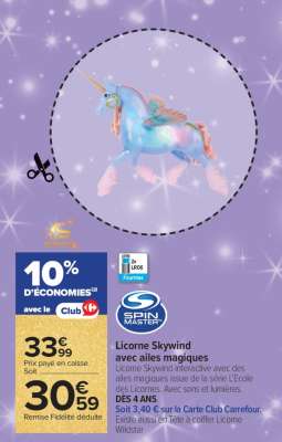 Licorne Skywind avec ailes magiques