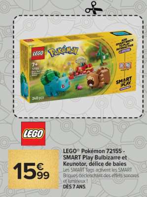 LEGO® Pokémon 72155 - SMART Play Bulbizarre et Keunotor, délice de baies