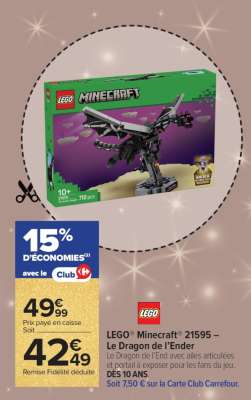 LEGO® Minecraft® 21595 – Le Dragon de l’Ender