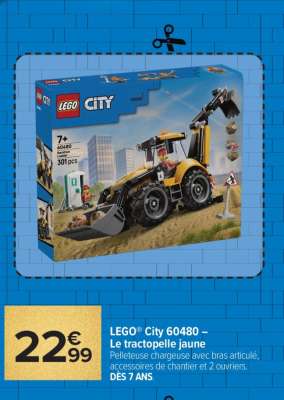 LEGO® City 60480 – Le tractopelle jaune
