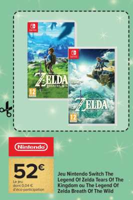 Jeu Nintendo Switch The Legend Of Zelda Tears Of The Kingdom ou The Legend Of Zelda Breath Of The Wild