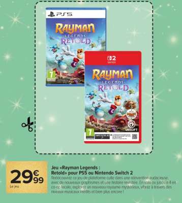 Jeu «Rayman Legends : Retold» pour PS5 ou Nintendo Switch 2