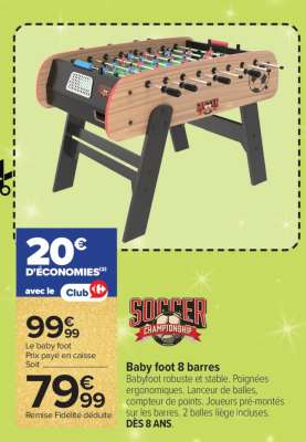 Baby foot 8 barres