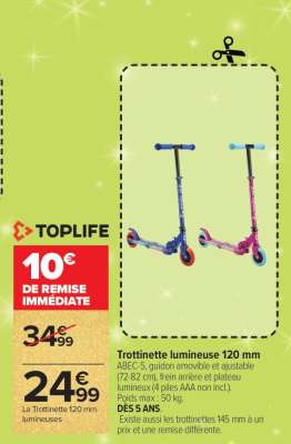 Trottinette lumineuse 120 mm