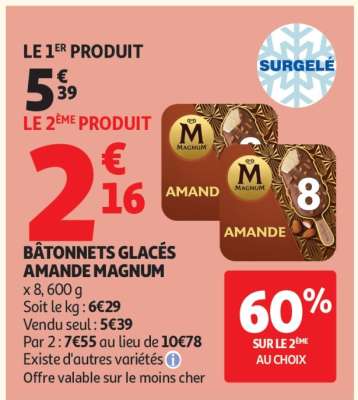 BATÔNNETS GLACÉS AMANDE MAGNUM
