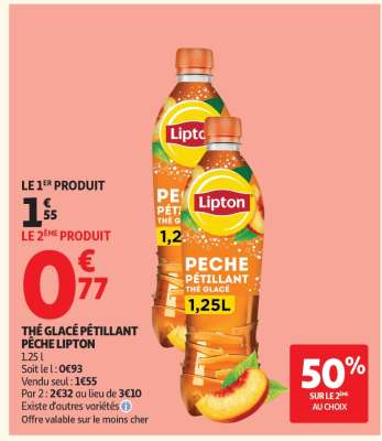 THÉ GLACÉ PÉTILLANT PÊCHE LIPTON