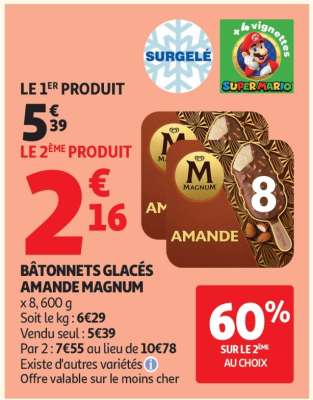 BATÔNNETS GLACÉS AMANDE MAGNUM