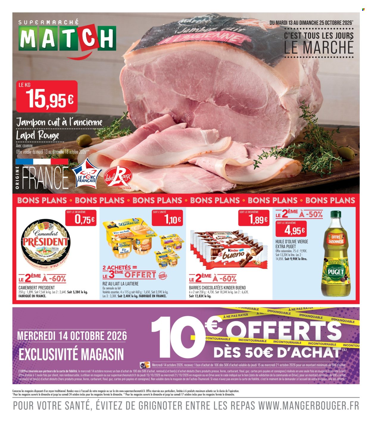 Catalogue Supermarché Match - 13/10/2026 - 25/10/2026. Page 1