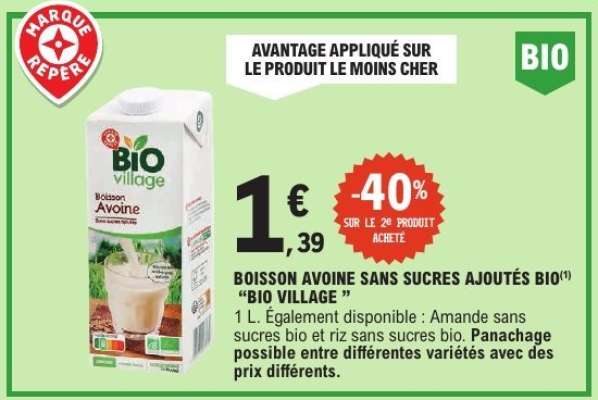 Boisson Avoine Sans Sucres Ajoutés BIO "Bio Village"