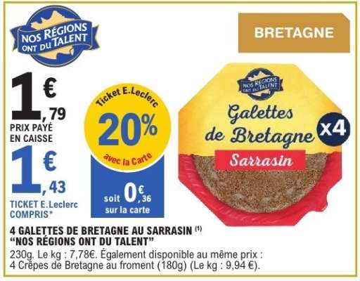 4 Galettes de Bretagne au Sarrasin
