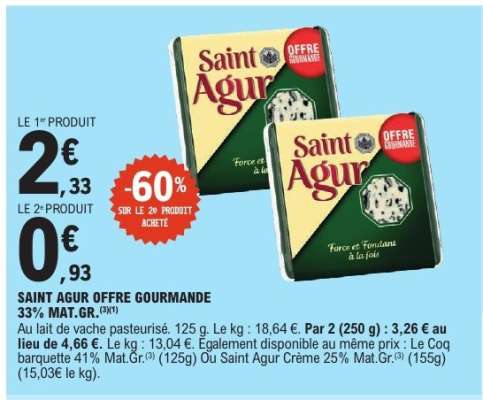 SAINT AGUR OFFRE GOURMANDE 33% MAT.GR.