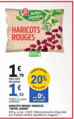 HARICOTS ROUGES SURGELÉS 'NOTRE JARDIN'