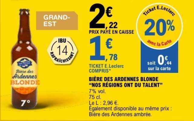 BIÈRE DES ARDENNES BLONDE “NOS RÉGIONS ONT DU TALENT”