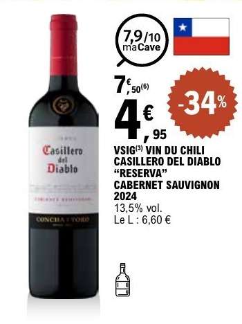 VSIG Vin du Chili Casillero del Diablo 'Reserva' Cabernet Sauvignon 2024