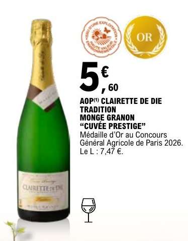 AOP Clairette de Die Tradition Monge Granon 'Cuvée Prestige'