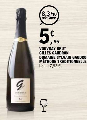 VOUVRAY BRUT GILLES GAUDRON DOMAINE SYLVAIN GAUDRO METHODE TRADITIONNELLE