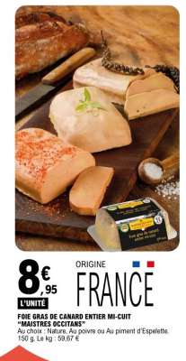 FOIE GRAS DE CANARD ENTIER MI-CUIT 'MAISTRES OCCITANS'
