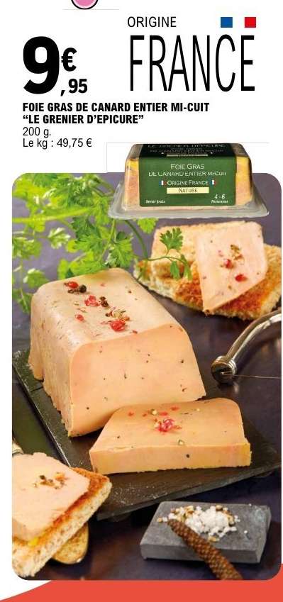 FOIE GRAS DE CANARD ENTIER MI-CUIT 'LE GRENIER D'EPICURE'