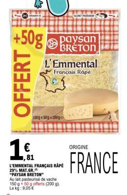 L'Emmental Français Râpé