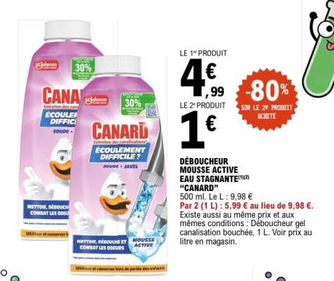DÉBOUCHEUR MOUSSE ACTIVE EAU STAGNANTE "CANARD"