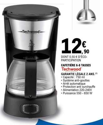 CAFETIÈRE 6-8 TASSES Techwood