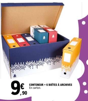 CONTENEUR + 6 BOÎTES À ARCHIVES